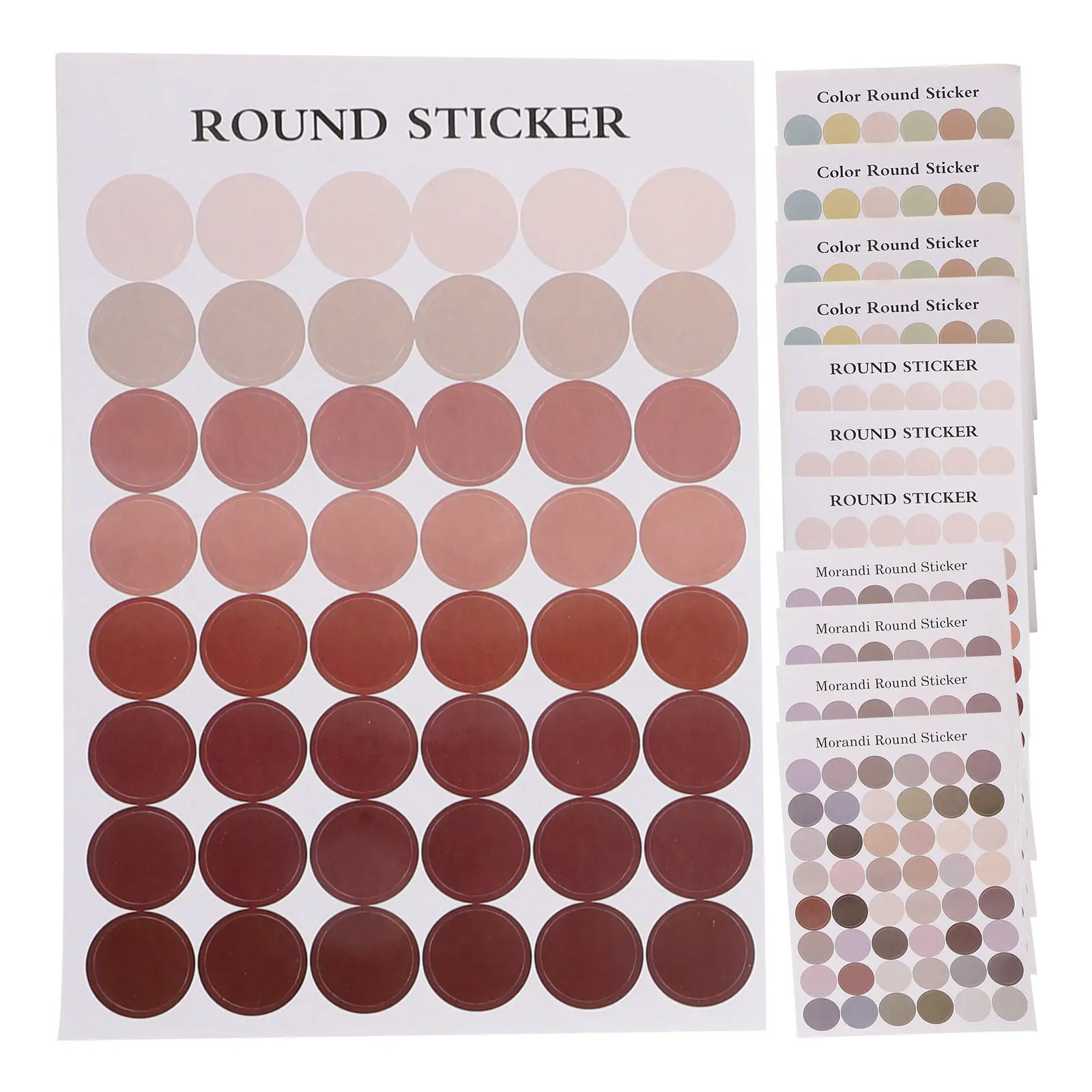 12Sheets Paper Dot Stickers Sealing Labels Disposable Envelope Scrapbook Decorative Multi Function Color Coding Marking