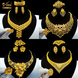 ANIID Wholesale Indian 24K Gold Color Jewelry Set For Women Party Bridal Wedding Ethiopian Luxury Dubai Necklace New Gifts