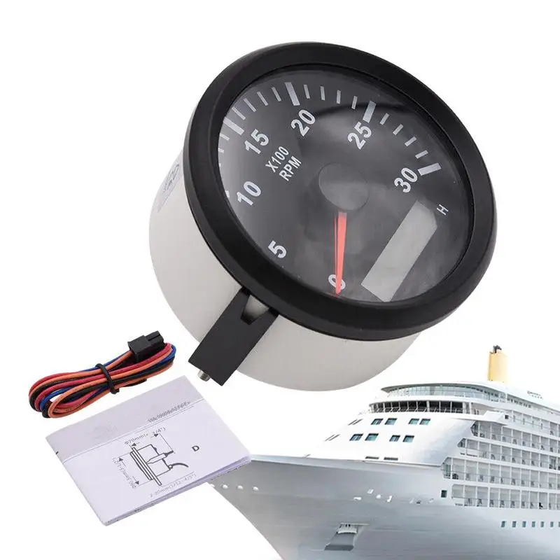 

Tachometer RPM Meter Waterproof Outboard Boat 85mm 0-3000 RPM Gauge Waterproof Outboard Boat RPM Tachometer Gauge For Marine Car