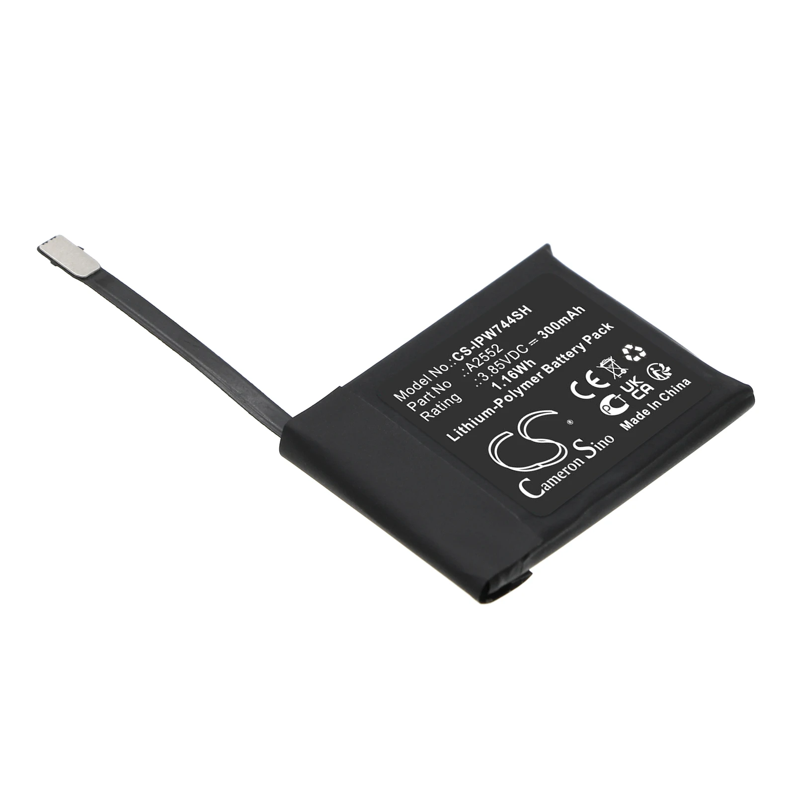 

Li-Polymer Smartwatch Battery for Apple, 3.85V 300mAh, Compatible Models: Watch Series S7 45mm