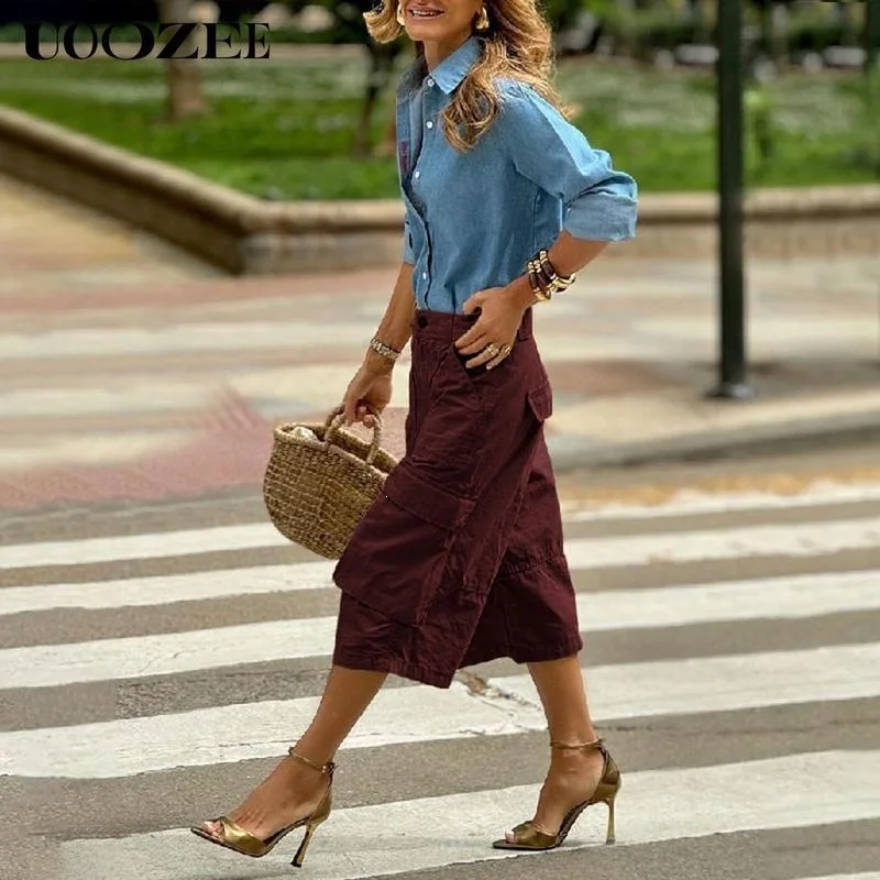 UOOZEE Women's Summer Pure Cotton Wide Leg Casual Pants Multi Neutral Style Comfortable Harlan Trousers for Spring Season
