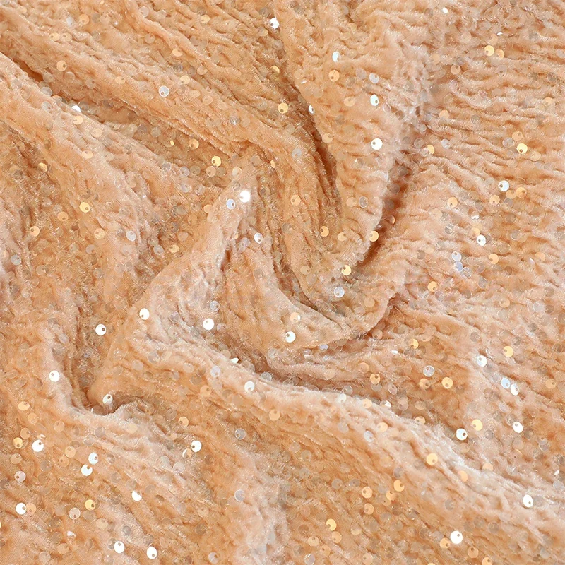 

Glitter Embroidery Fabric for Evening Dresses Sequins Velvet Cloth Christmas Craft Bag Making Material Clothing Fabric By Yard