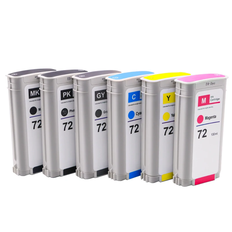 Compatible for HP 72 C9370A Photo Black C9403A Matte Black C9373A Yellow C9374A Gray C9371A Cyan C9372A Magenta Ink Cartridge