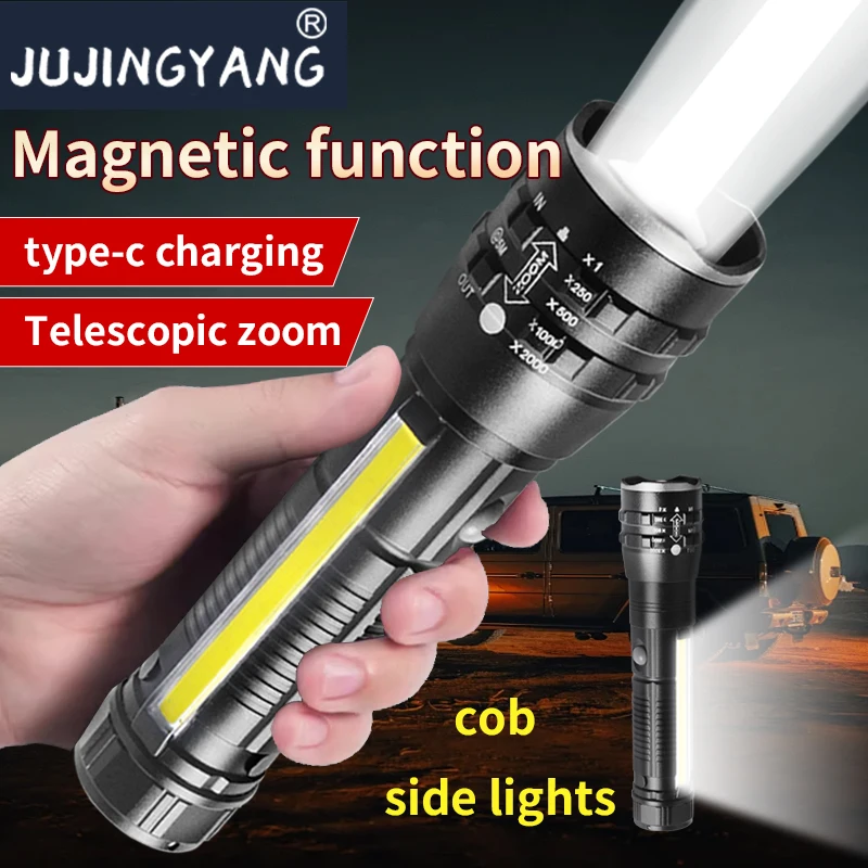 LED Flashlight ultra bright rechargeable handheld searchlight torch outdoor camping flashlight