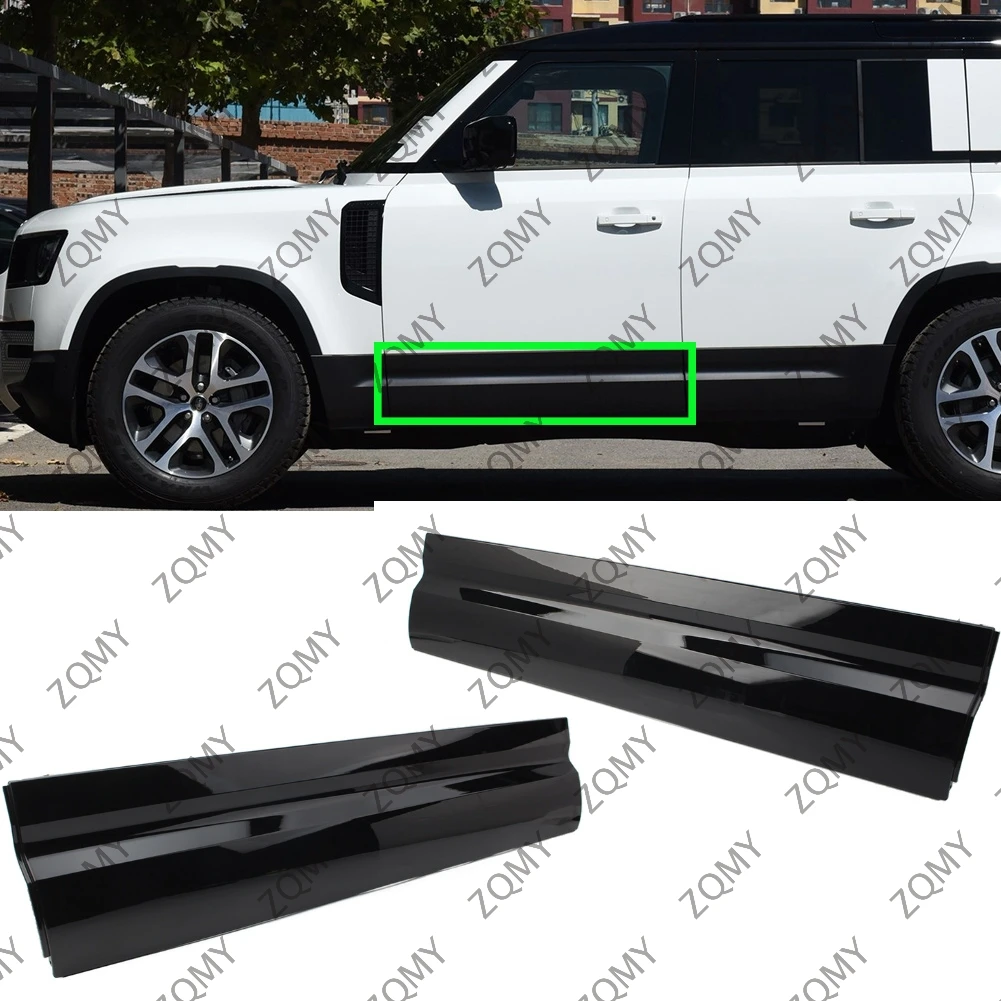 1pcs Car Front Door Exterior Lower Moulding Cover Decoration Trim For Land Rover Defender 2019 2020 2021 2022  2023 2024