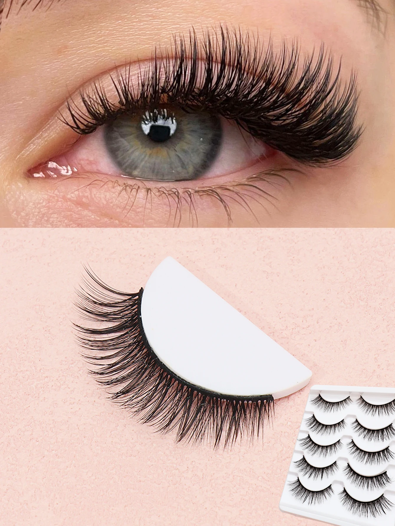 5 pairs of natural Japanese false eyelashes, suitable for makeup in various occasions such as wedding parties, daily work, weddings, etc., creating 3D mink fur beautiful eyes, slim black, multi-layer false eyelashes,