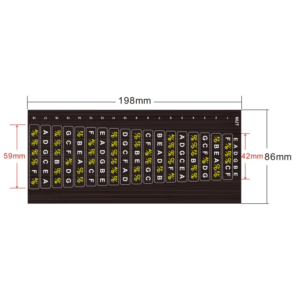 Guitar Fretboard Stickers Decal Fret Map Sticker Guitar Learning Tools Finger Guide String Music Instrument Learning Accessories