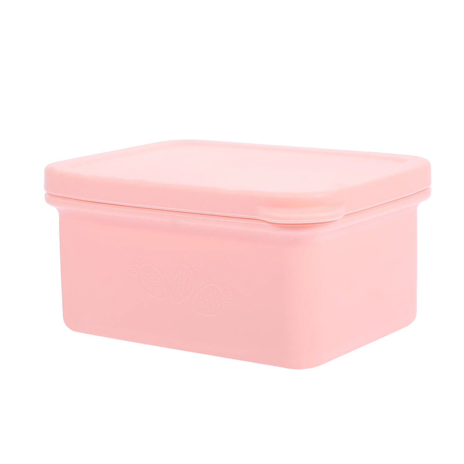 Silicone Food Storage Containers Pink Square Sealed Grade Meal Prep Boxes Portable Reusable Containers For Microwave Baby