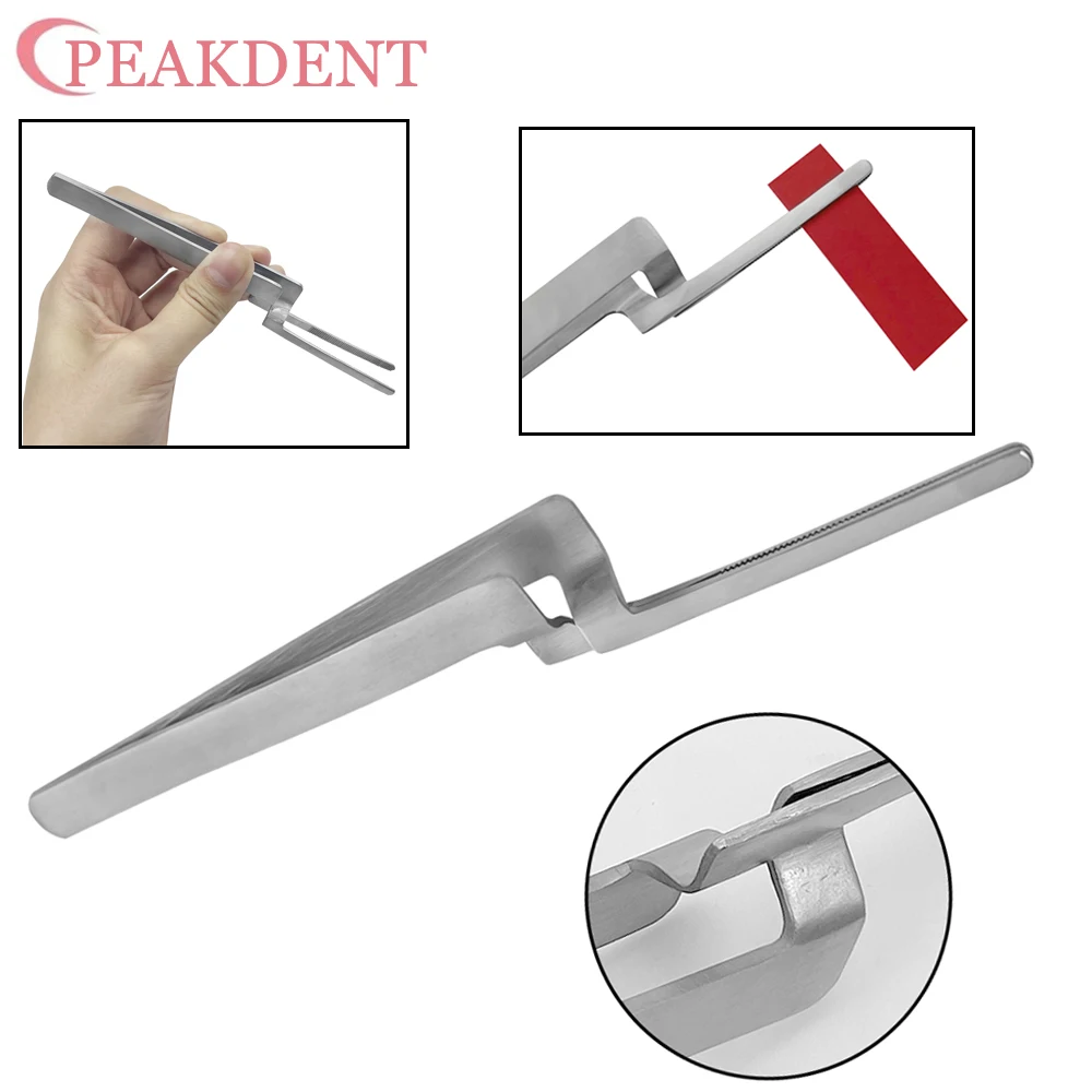 

1pc Stainless Steel Orthodontic Forcep Dental Occlusal Paper Tweezers Curved Bite Articulating Paper Plier For Teeth Care Tool