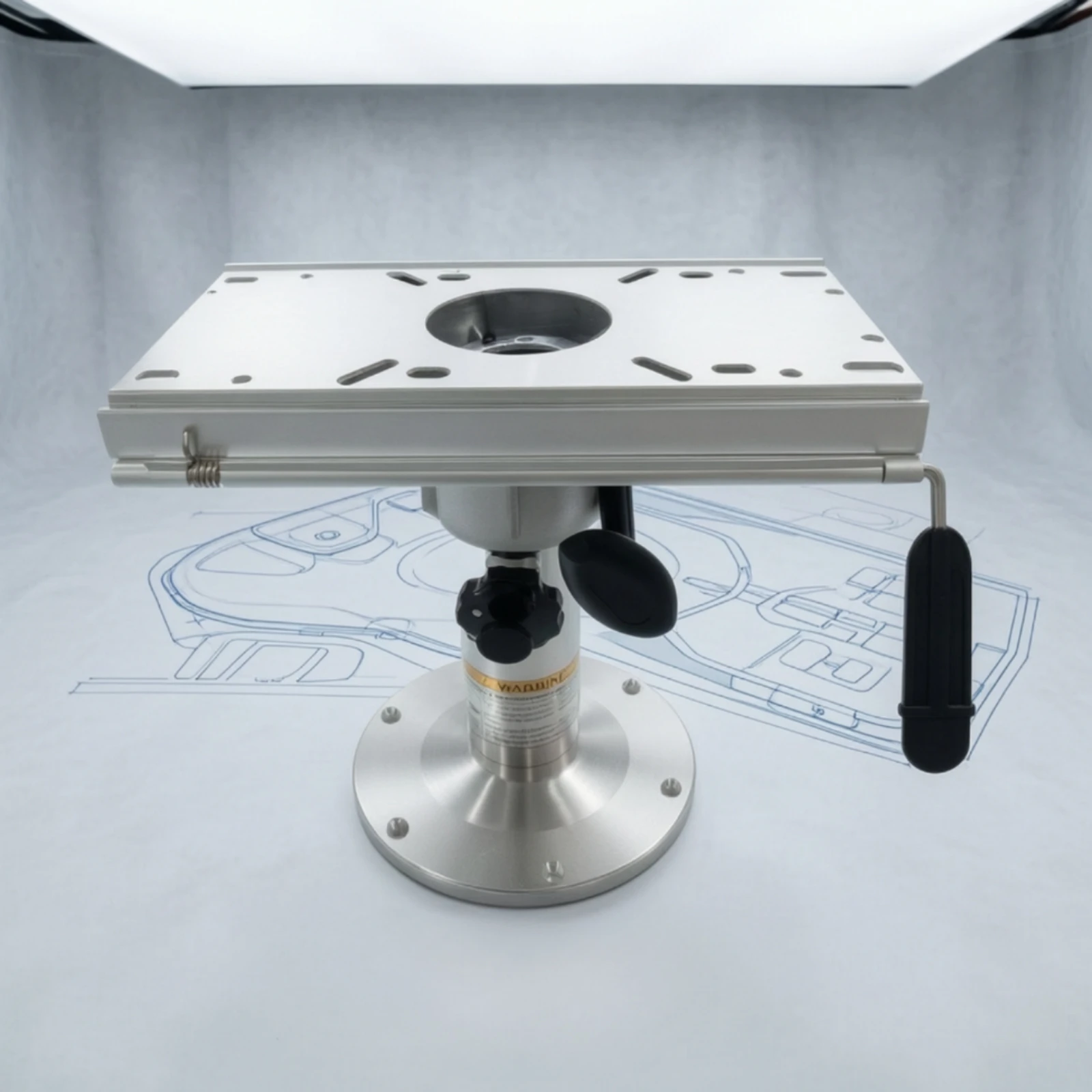 Adjustable Boat Seat Pedestal Corrosion-Resistant Boat Seat Pedestal Mount Base Universal Silver for Yacht Builders, Boats
