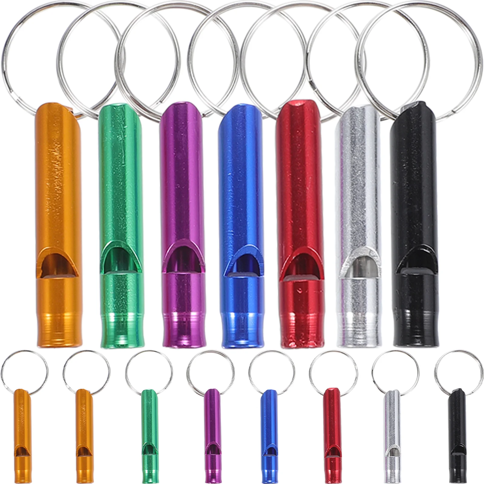 15 Pcs Aluminum Alloy Whistle Delicate Camping Accessory Outdoor Toys Metal Decorative Keychain Hiking