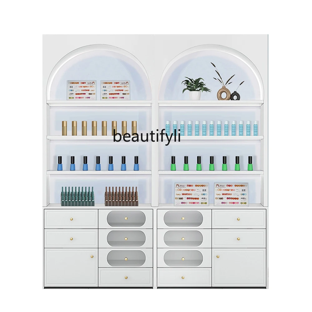 منتجات العناية بالبشرة في صالونات التجميل، خزانة عرض غراء طلاء الأظافر، رف عرض منتج الرف #6