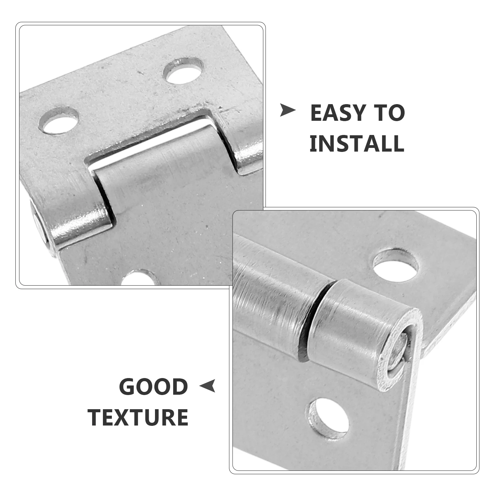

2pcs Door Hinge 37x35x2mm Silver Small Hinges Heavy Duty Barn Gate Replacements Metal Garage Smooth Mute