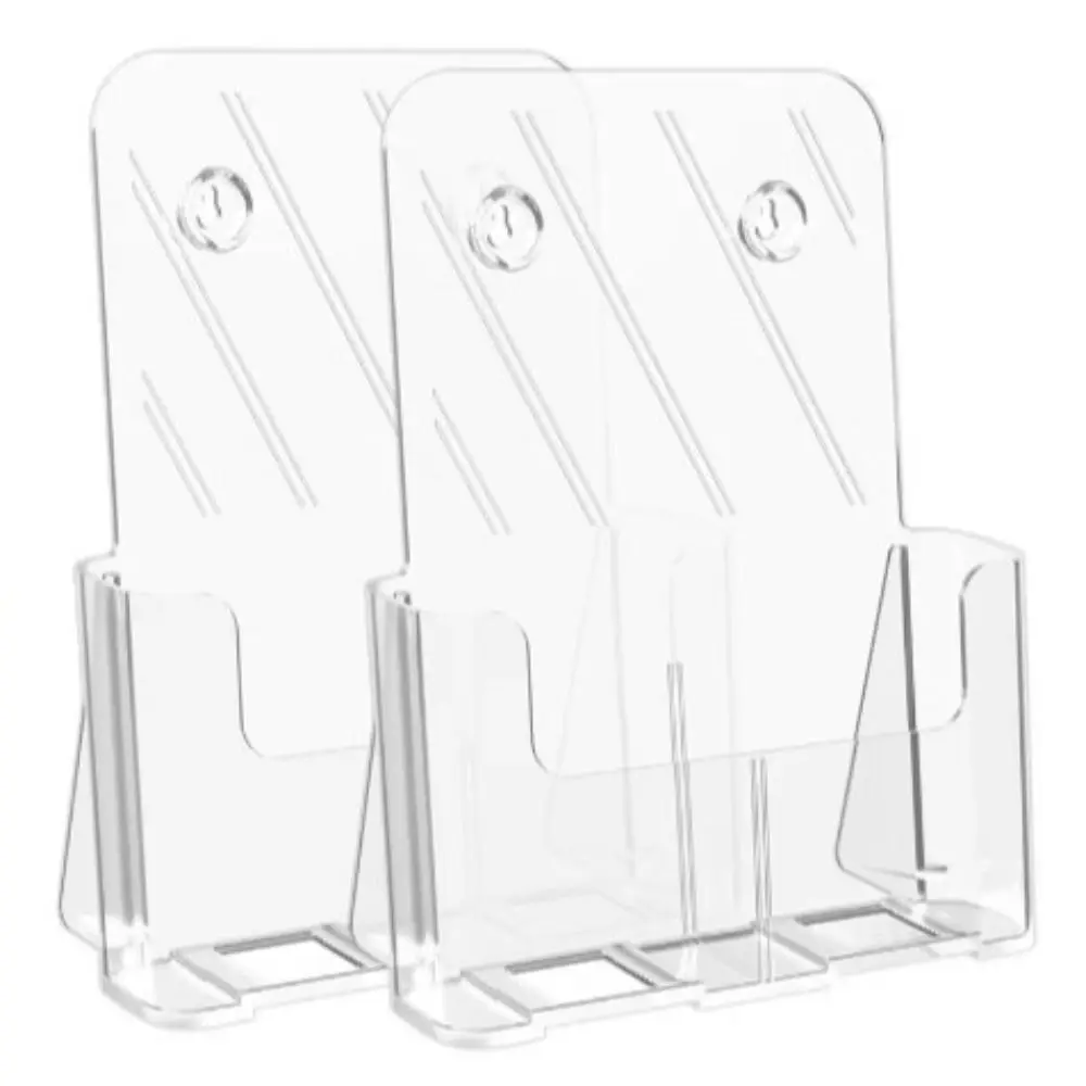 Durable A4 Size Brochure Holder Clear Plastic Filing Magazine Rack Modern Style Desktop Organizer Flyer Display Stand Bedroom