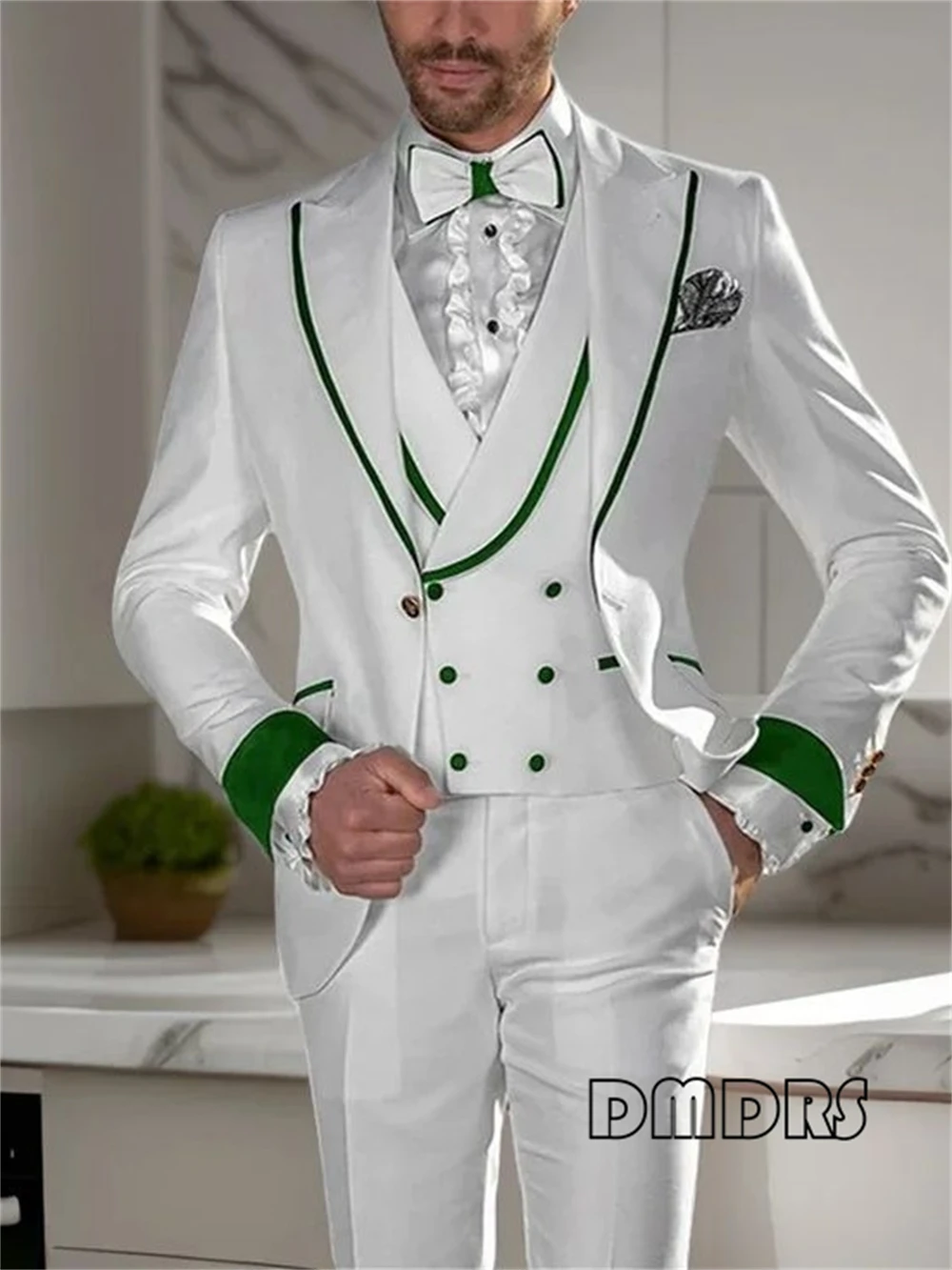 

Мужской костюм в английском стиле в стиле ретро, комплект из 3-х предметов, официальные костюмы, куртка, жилет, брюки, двубортный жилет, свадебный костюм для жениха, большие размеры