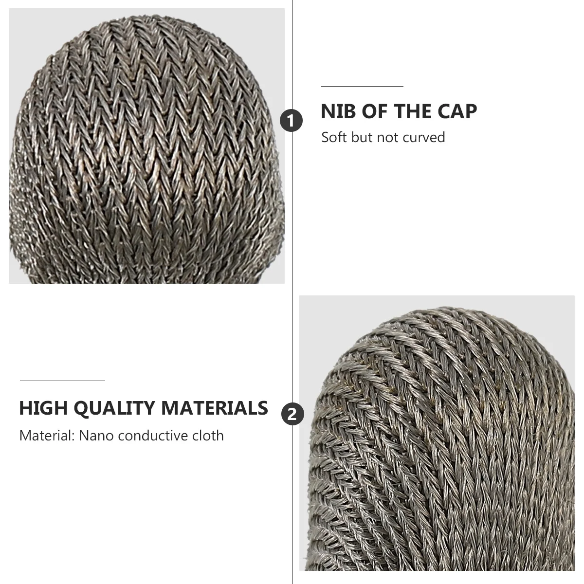 

20Pcs Snug Fit Pencil Cap Conductive Fiber Head No Noise Or Marks Durable Tip for Smartphones Tablets Laptops Silver