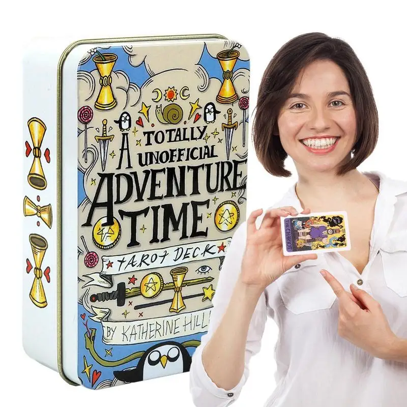 Divination Tarot Cards Tinbox Adventures Time Tarot Oracle Cards Board Game English Fortune Telling Game Tarot Oracle Cards