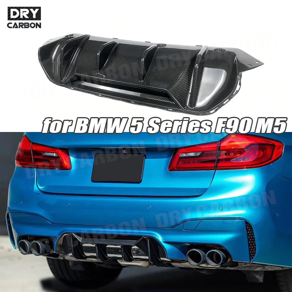 

Carbon Fiber P Style Rear Bumper Lip Diffuser Spoiler for BMW 5 Series F90 M5 2017 2018 2019 FRP Car Bumper Guard Accessories