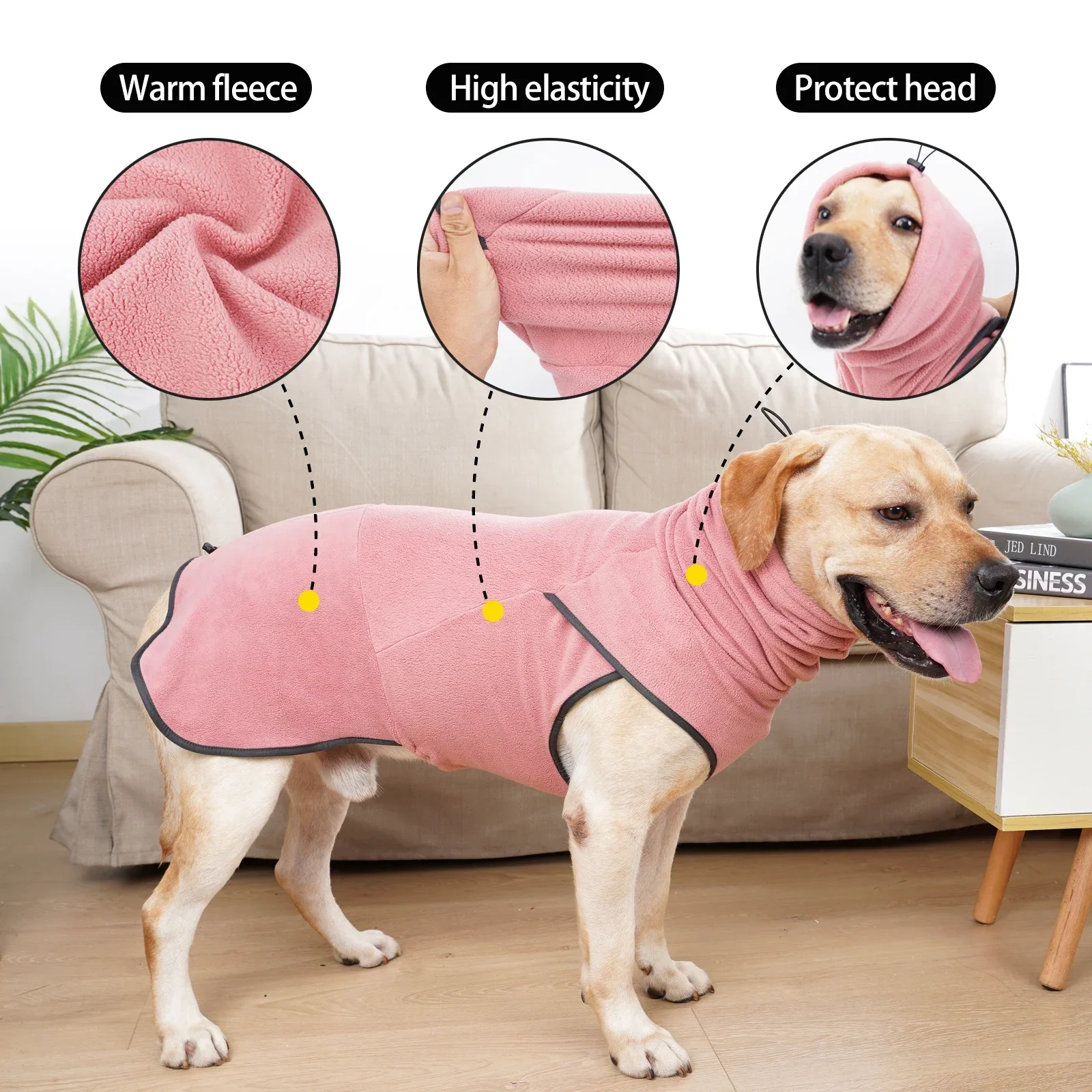 Dog Fleece Sweater Warm Pullover Fleece Dog Jacket Soft Thickening Pet Shirt Pet Clothes for Small Medium Large Dogs