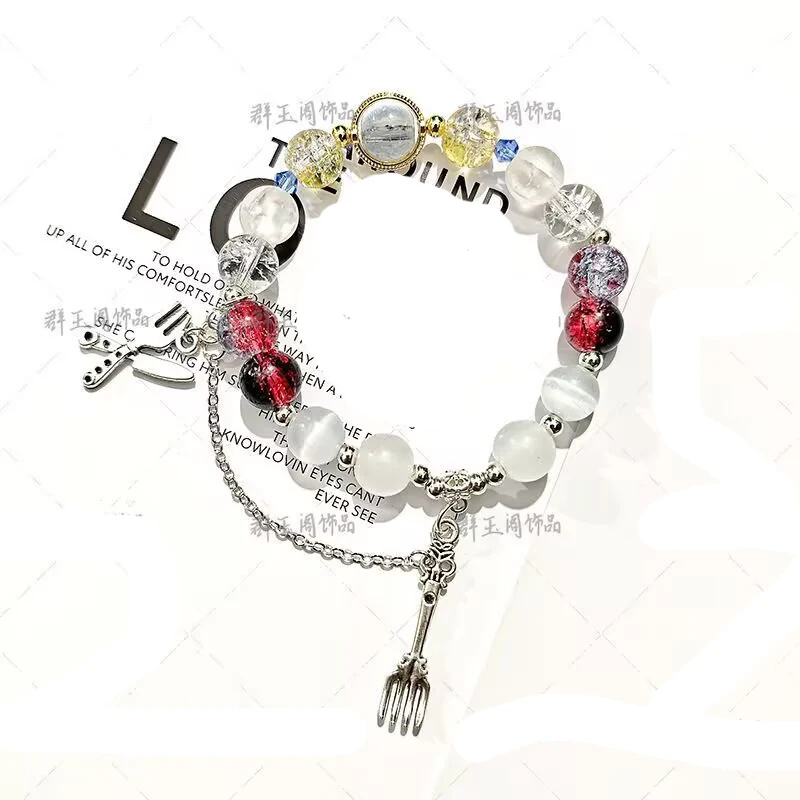 Genshin Impact Escoffier Bracciale Cosplay Perline unisex Catena Braccialetti Escoffier Gioielli Accessori in lega di zinco Regali