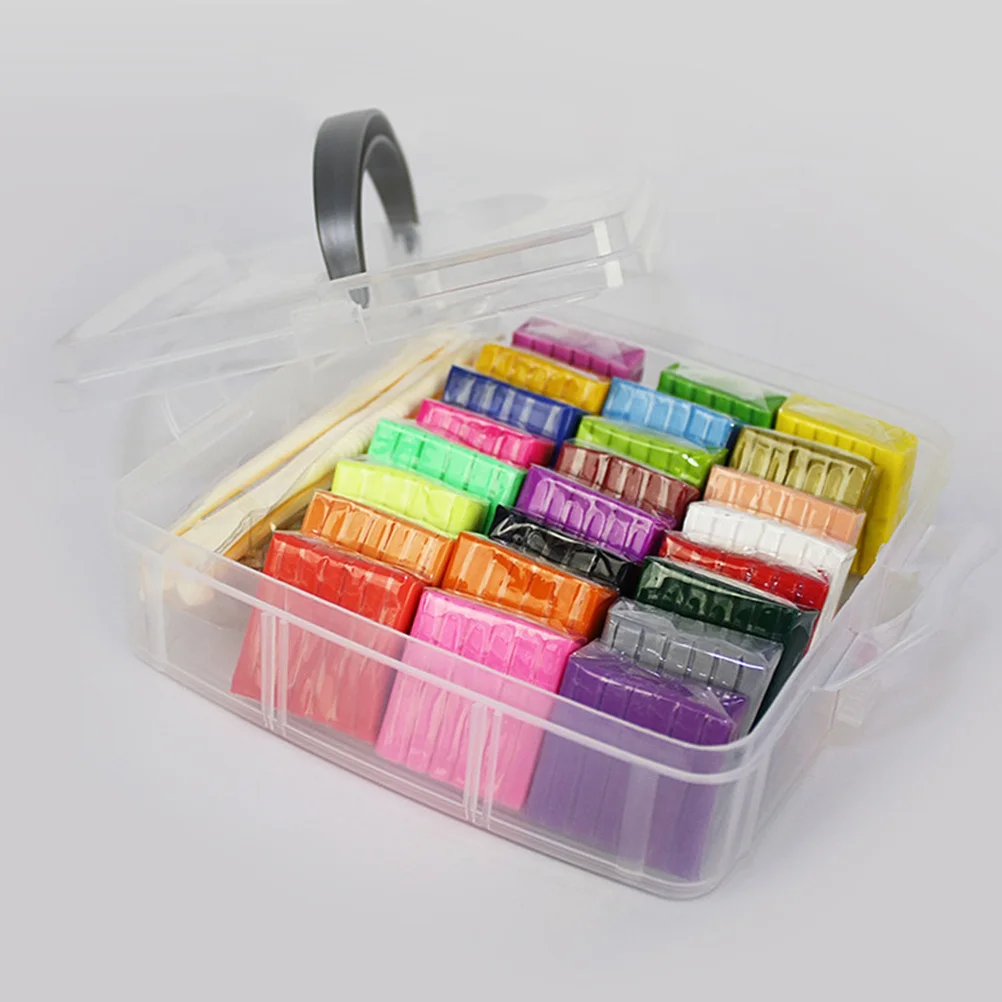 24가지 색상 1세트 모델링 친화적인 폴리머 어린이 DIY 프로젝트 도구 포함 오븐 베이크 클레이 세트 액세서리 포함