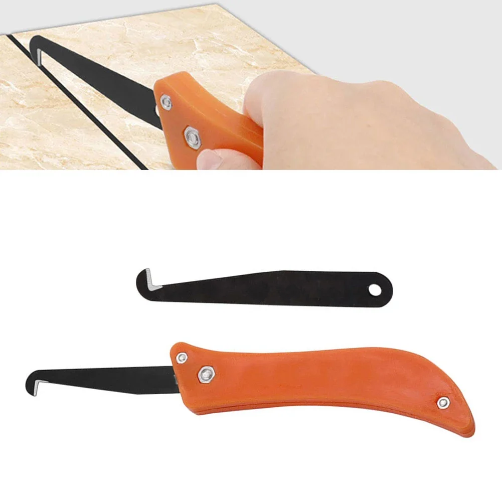 2PCS/set Ceramic Tile Gap Hand Repair Tool Caulking Tool Hook Blade With Handle Cleaning Removal Old Grout