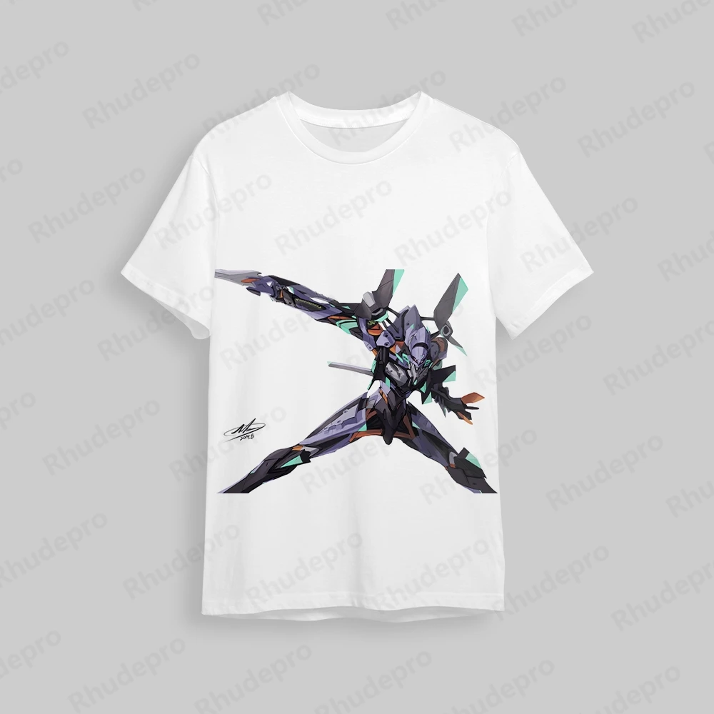 Camiseta anime neon Genesis Evion masculina, roupas hip-hop, tendência de manga curta, tops novos, estilo harangeljuku, roupas Y2K, 2024