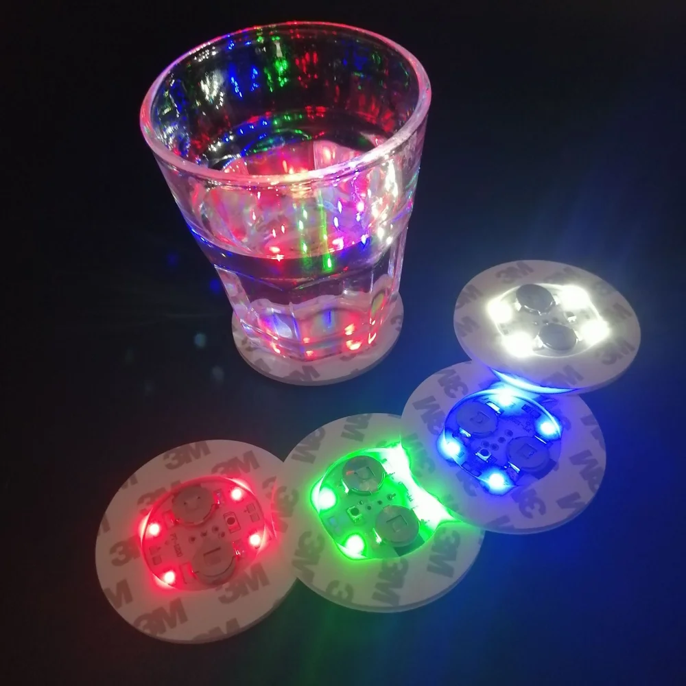 

LED Glow Coaster Bottle Light Stickers holiday Bar cocktail party Christmas wedding decorations night light Atmosphere Lamp