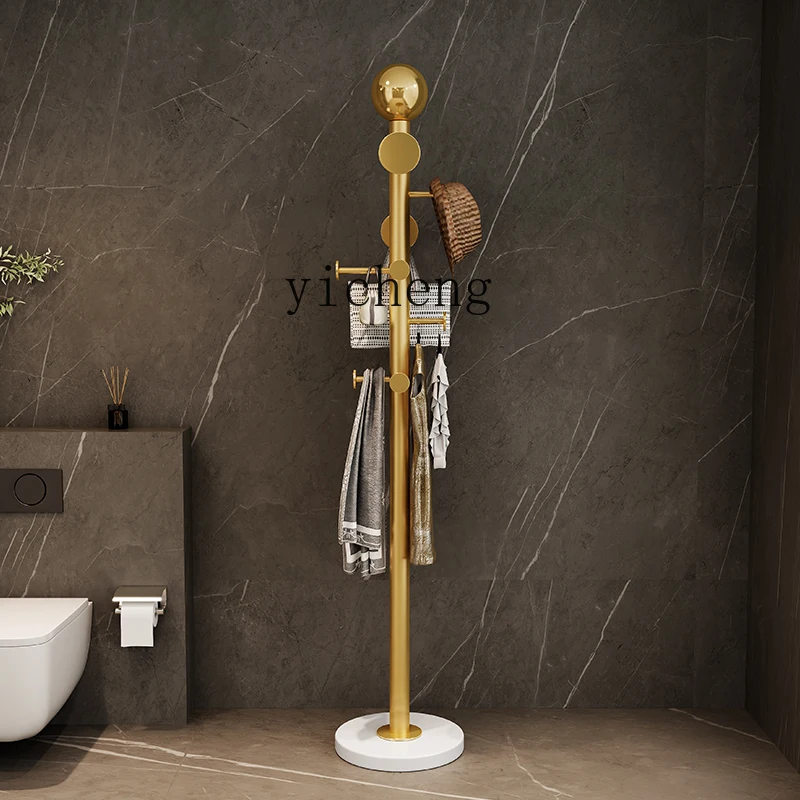 YFY  light luxury stainless steel titanium coat rack bedroom floor-to-ceiling bedside drying rack furniture