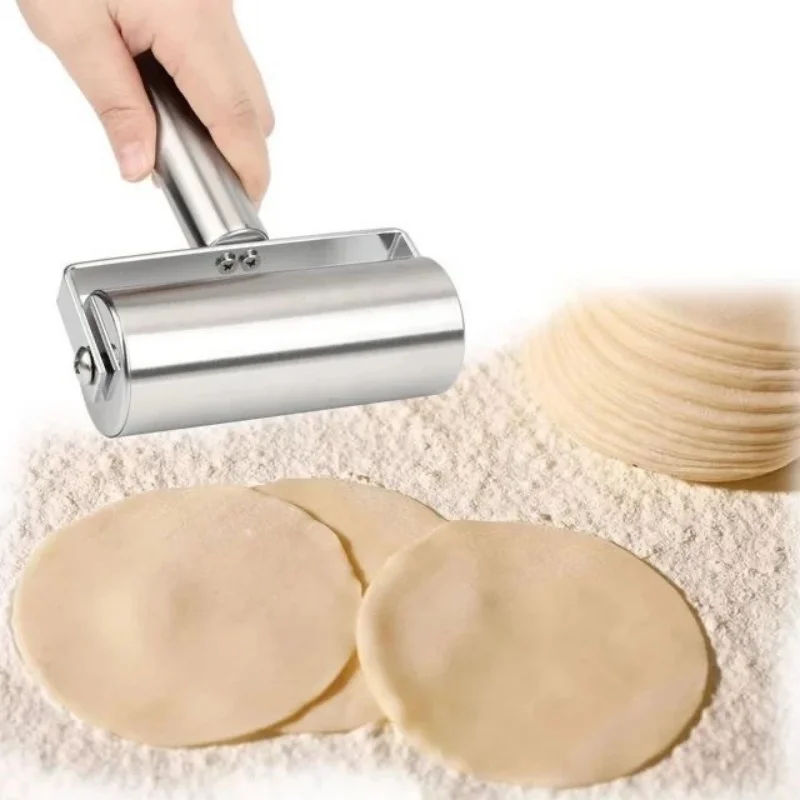 

Stainless Steel Double Head Rolling Pin Non-stick Dough Pastry Roller Kitchen Dumplings Machine Noodles Pizza Pies Baking Tools