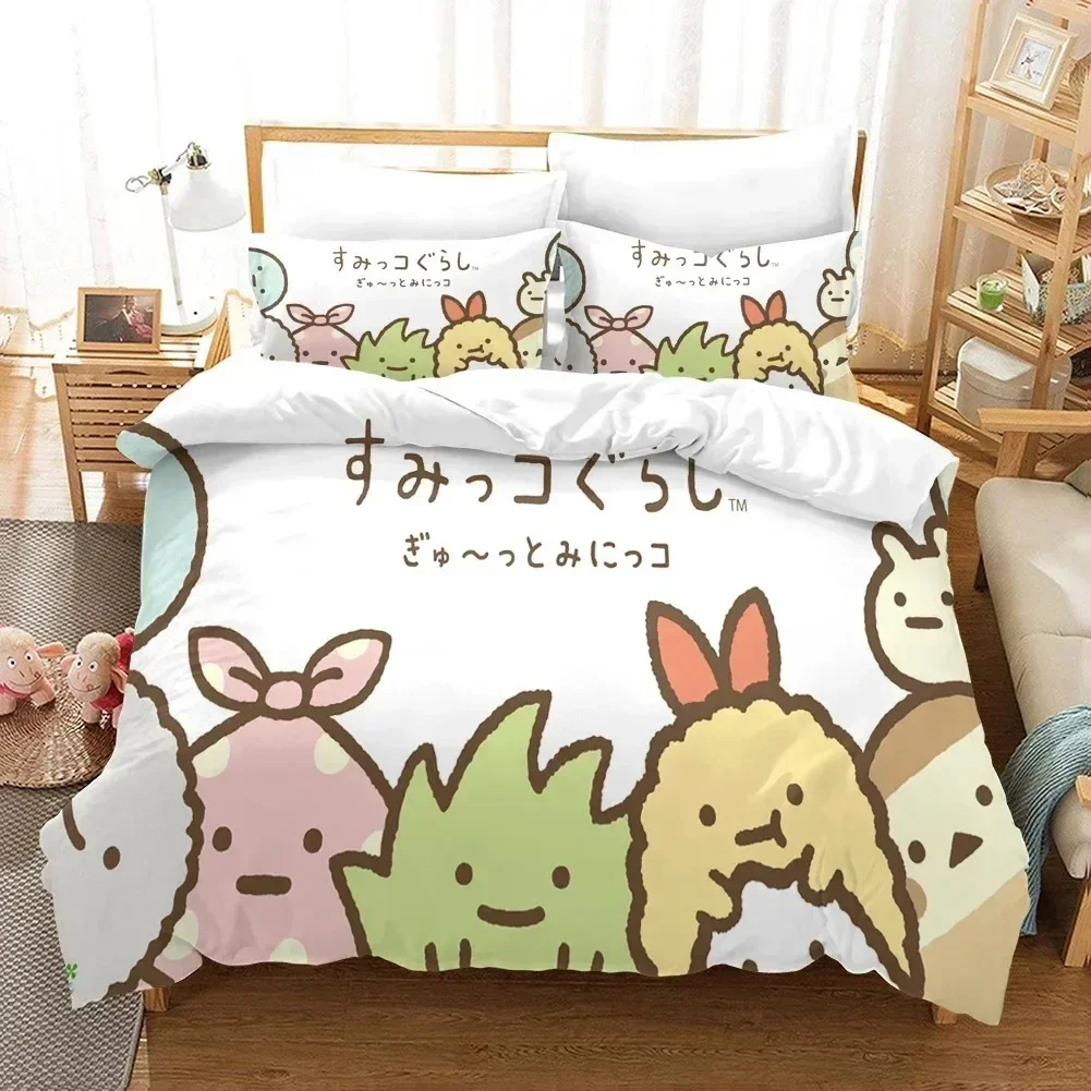 3D Print Sumikko Gurashi Pattern Bedding Set 3D Printed Suitable for Bedroom Duvet Cover Set With Pillowcases Kids Home Textile
