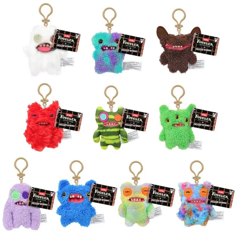 Fuggler أفخم دمية قلادة 5 4 و 3 أجيال القبيح لطيف المفاتيح السروال الأسنان الوحش ظهره كيرينغ اكسسوارات الهدايا