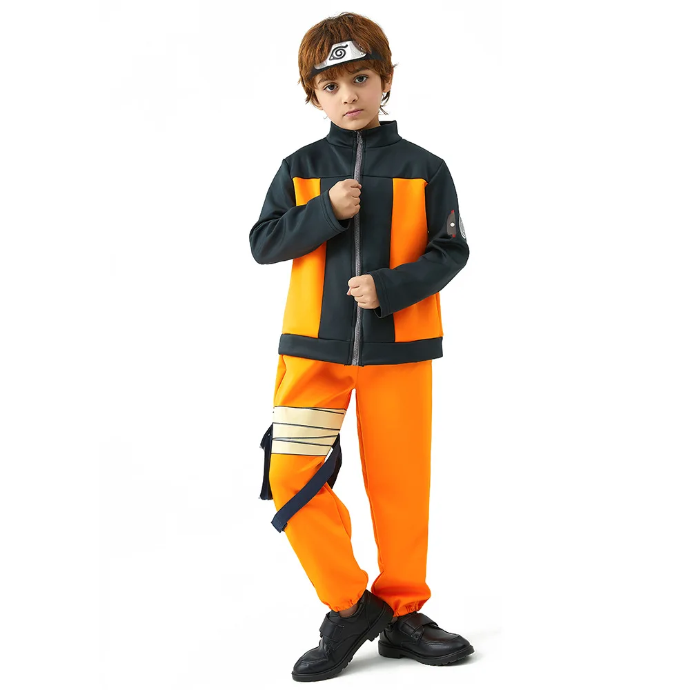 

Anime Naruto 1st Version Uzumaki Naruto Cosplay Suit, Stylish Ninja Dress Up Clothes for Halloween Themed Party