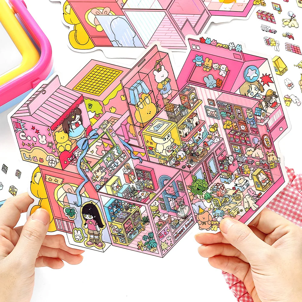 Kawaii Secret Cabin 3D استكشف العالم السري للمناظر الطبيعية DIY Pocket Cabin Scene هدايا عيد الميلاد ﻿