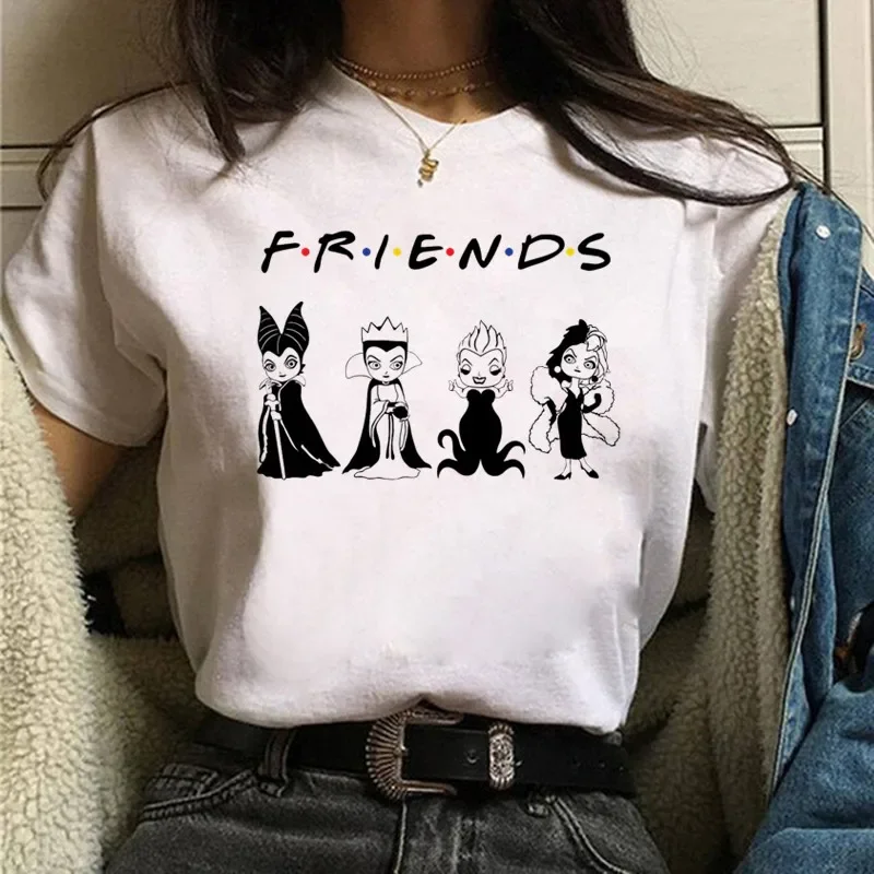 FashionCute Cartoon Villains Queen Print Womens T-Shirt Street Breathable Short Sleeve  Casual Clothes Tshirts