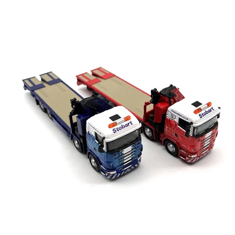 1/76 Scale Trailer Crane Heavy Truck Car Model Diecast Alloy Exquisite Collection Display Decoration Toys Fans Gifts Fans