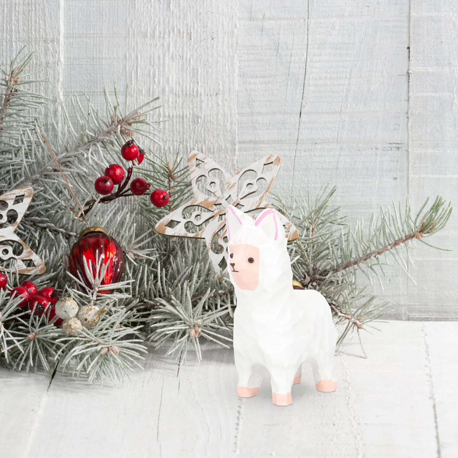 

Alpaca Ornament Miniature Wood Craft Ornaments Decorations Statues Animal Crafts Figurines Sheep Accessories Decors