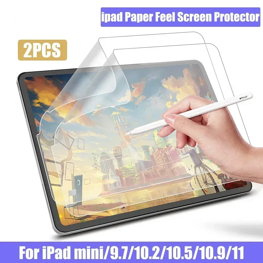 

2 шт. защитная пленка для экрана iPad Paper Feel для Apple iPad 9.7 Air 2 3 4 5 10.5 10.9 2021 Pro 11 10.2 7th 8th 9th Gen mini 1 2 3 4 5 6