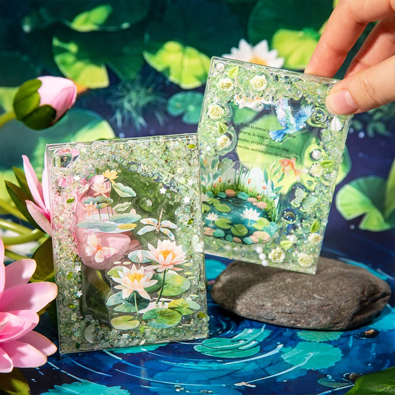 PET Tape For Summer Pond Lotus Duck Pattern Design Creative Background Collage DIY Greeting Card Cup Photo Frame Decoration