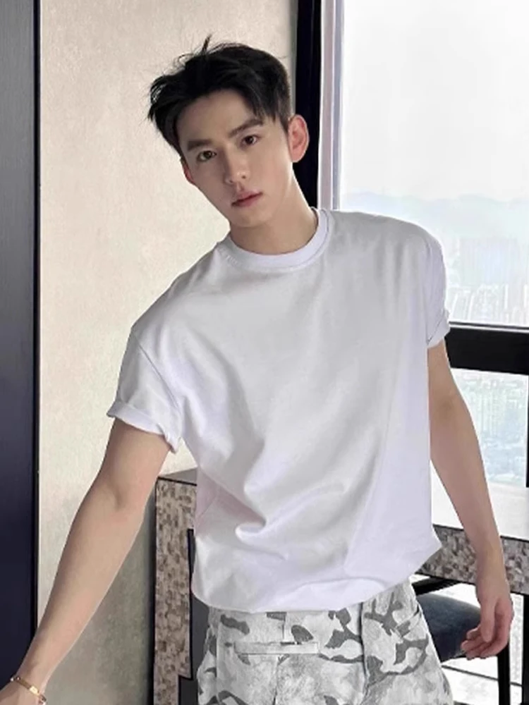 

Белая летняя мужская футболка Cool Feeling ort Sve Fitn Sport American Sle f Sve round Ne oulder T-shirt