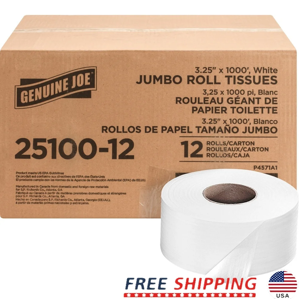 

Jumbo Roll Bath Tissue 2 Ply Unscented 1000 Sheets 12 Rolls Ideal High Traffic Restrooms Environmentally Friendly Bathroom