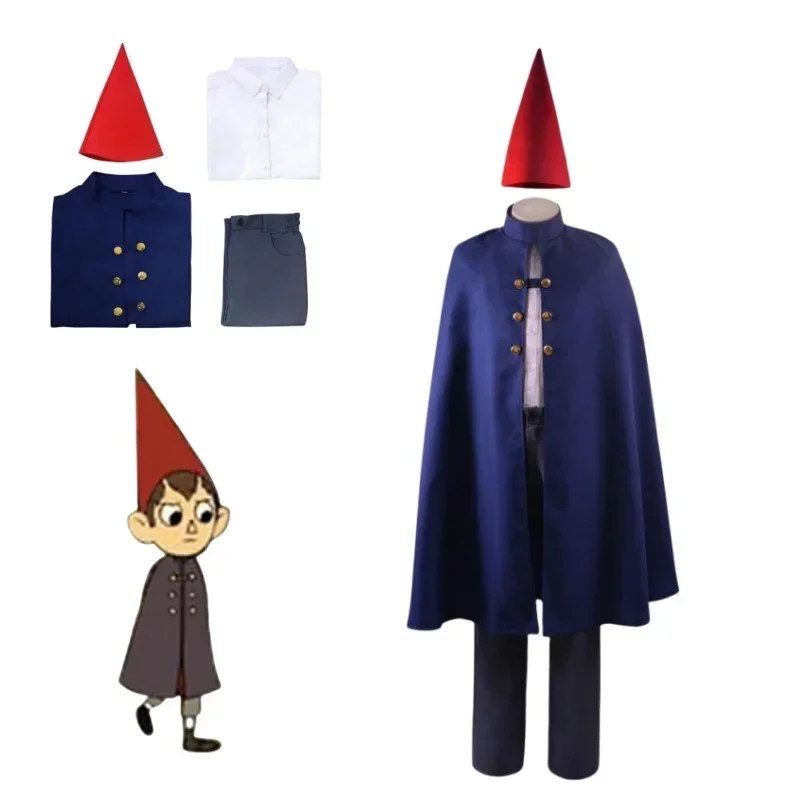 

Anime Wirt Cosplay Costume Over The Garden Wall Cosplay Wirt Costume Halloween Mantle Cape Shirt Pants Outfit for Adult Kids