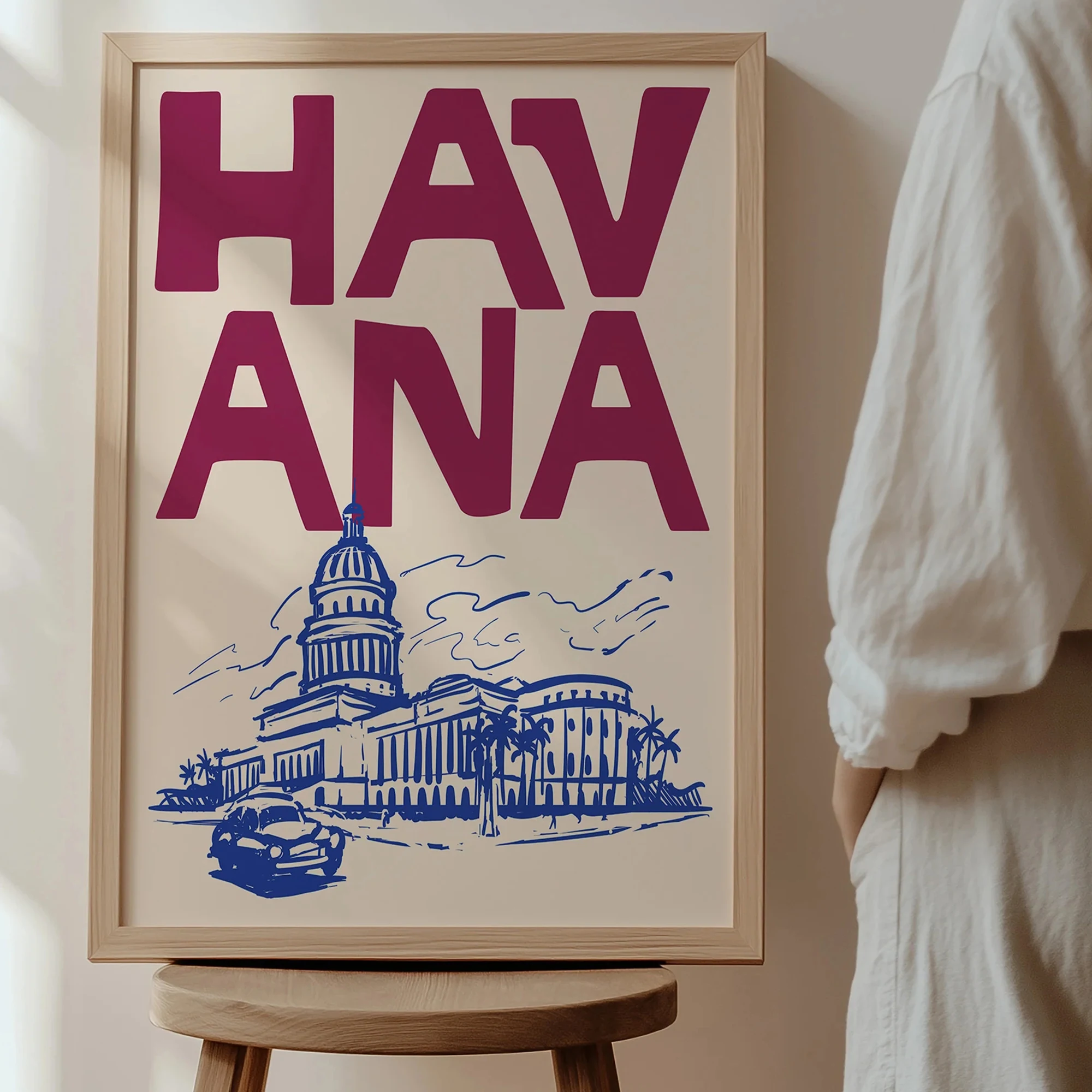 Retro Colorfull Havana Travel Wall Art Print Canvas Painting Poster Picture For Living Room,Bedroom Home Decor