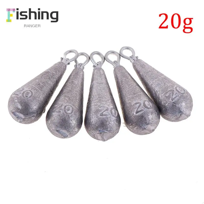 

5pcs Open lead sinker olive shaped accessories for lure sea fishing 20g