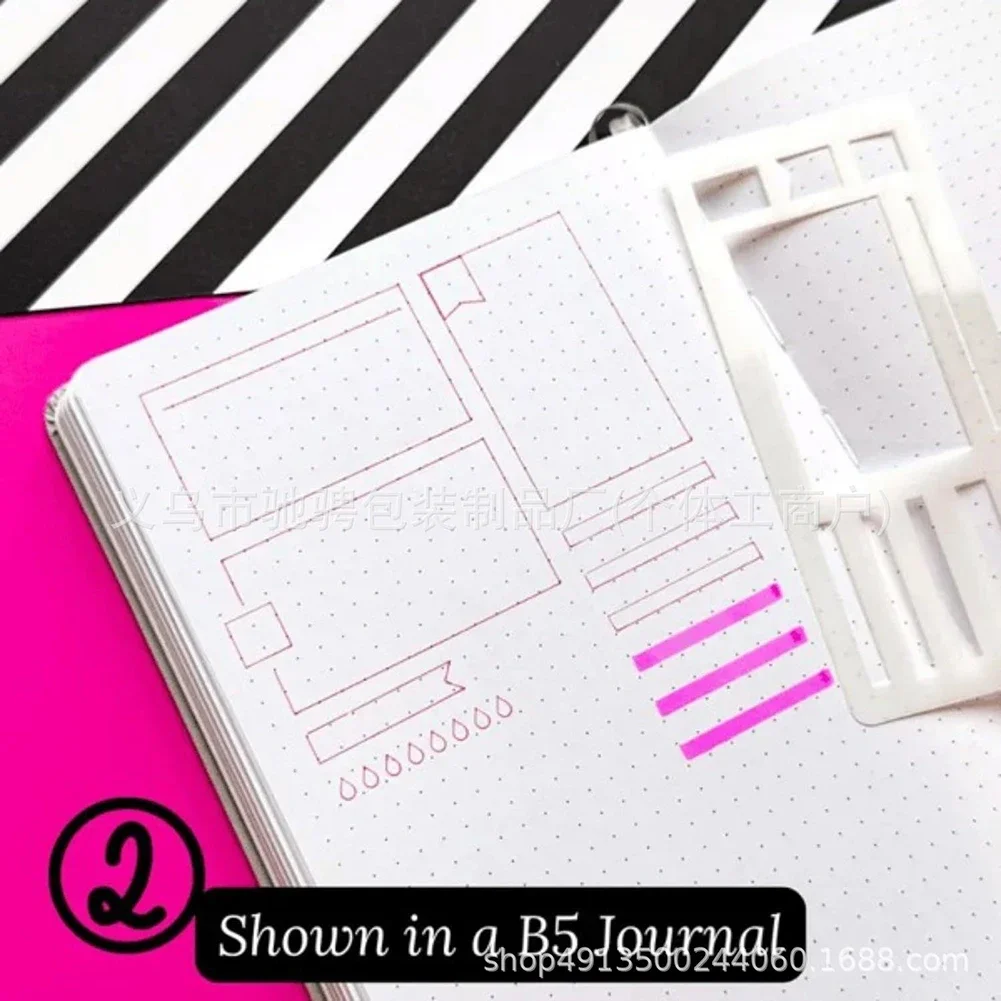 ABS Flexible Planner Stencils Set With Multi Size Rectangles And Checkbox Templates For Journal Layouts And Tracking
