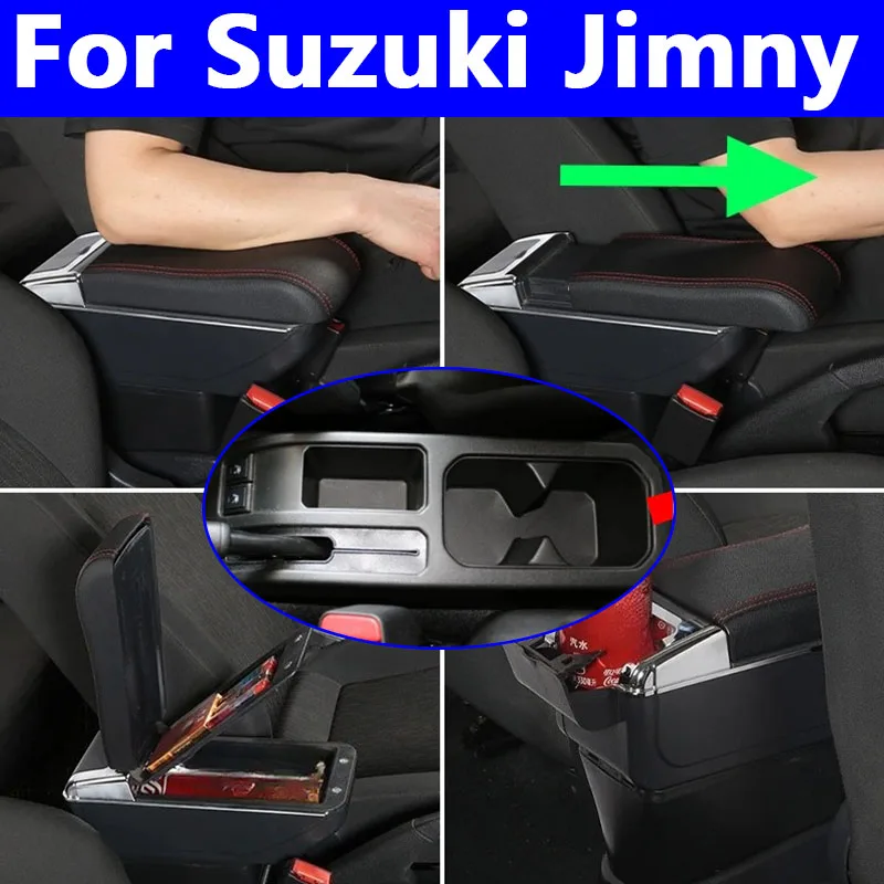 

Armrest for 2025 New Suzuki Jimny Interior Center Console Storage Box Organizer with Cup Holder 2018-2025 Car Accessories