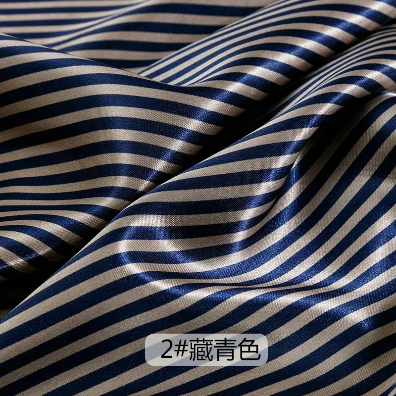 Vintage Sewing Fabric Striped Printed Fabric Satin For Pajamas Dress And Packaging Decoration T114