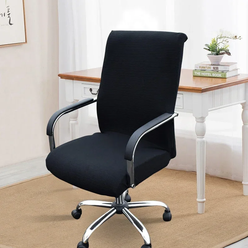 

Solid Color Stretch Office Chair Cover Rotating Computer Chair Slipcover Armchair Protector Anti-dirty Siamese Seat Case