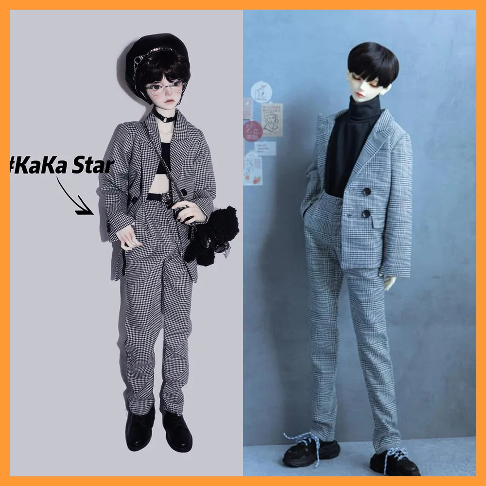 

[Доставка 45 дней] 1/3 кукла модный универсальный клетчатый шерстяной костюм куртка брюки для BJD дядя тело игрушки фанаты DIY