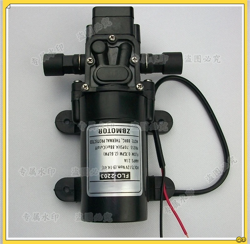 

Самовсасывающий насос 12 В, сельскохозяйственный мембранный насос высокого давления, микрораспылитель постоянного тока FL-2203-1, электрический водяной насос